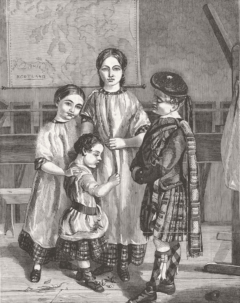 SCOTLAND. Children of Royal Caledonian Asylum 1858 old antique print picture